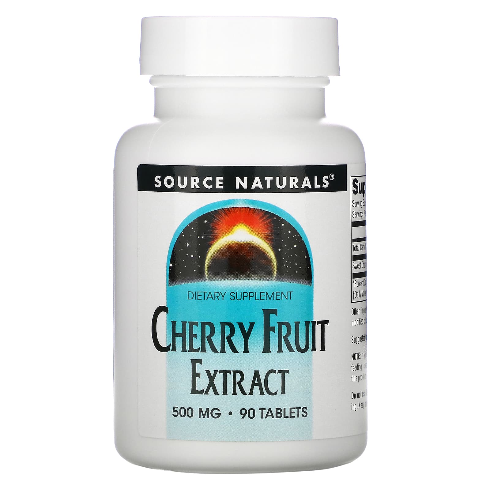 Source Naturals, Cherry Fruit Extract 500 mg, 90 Tablets UPC 021078016816 | Hilife Vitamins